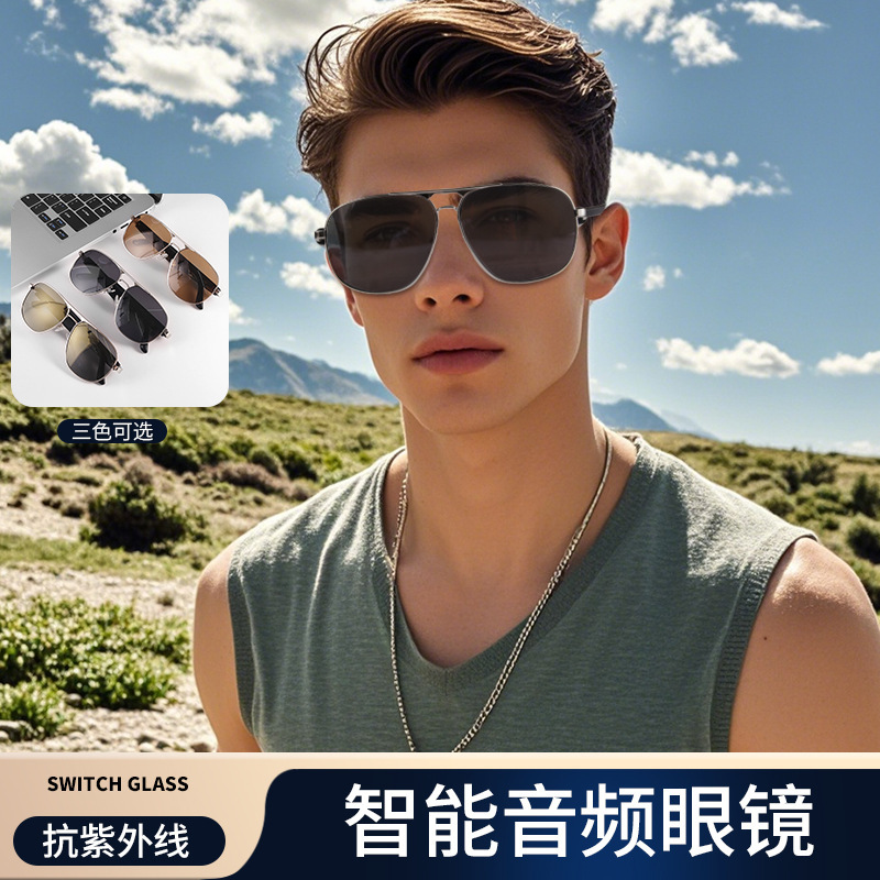 欧美偏光太阳镜蛤蟆蓝牙眼镜